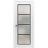 Solid French Door | Planum 2132 White Silk with Frosted Glass and Aluminum Strips | Single Regular Panel Frame Trims Handle | Bathroom Bedroom Sturdy Doors White