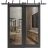 Sliding Closet Barn Bypass Doors | Lucia 2166 Matte Black with Clear Glass | Sturdy 6.6ft Rails Hardware Set | Wood Solid Bedroom Wardrobe Doors Black Matte