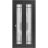 Sliding Closet Bi-fold Doors | Planum 2112 White Silk with Frosted Glass and Aluminum Strips | Sturdy Tracks Moldings Trims Hardware Set | Wood Solid Bedroom Wardrobe Doors Black Matte
