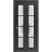Sliding Closet Bi-fold Doors | Planum 2132 Matte Black with Frosted Glass and Aluminum Strips | Sturdy Tracks Moldings Trims Hardware Set | Wood Solid Bedroom Wardrobe Doors Black Matte