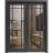 Sliding Closet Bypass Doors with | Lucia 2266 White Silk with Clear Glass and Aluminum Strips | Sturdy Rails Moldings Trims Hardware Set | Wood Solid Bedroom Wardrobe Doors Black Matte