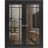 Solid French Double Doors Clear Glass | Lucia 2266 White Silk and Aluminum Strips | Wood Solid Panel Frame Trims | Closet Bedroom Sturdy Doors-48" x 96" (2* 24x96) Black Matte