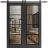 Sturdy Double Barn Door | Lucia 2466 Matte Black with Clear Glass and Aluminum Strips | 13FT Rail Hangers Heavy Set | Solid Panel Interior Doors Black Matte