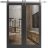 Sturdy Double Barn Door | Lucia 2166 Matte Black with Clear Glass | 13FT Rail Hangers Heavy Set | Solid Panel Interior Doors Black Matte