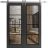 Sturdy Double Barn Door | Lucia 2466 Matte Black with Clear Glass and Aluminum Strips | 13FT Rail Hangers Heavy Set | Solid Panel Interior Doors Black Matte