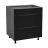 18" Base Cabinet-Double Door-Three Drawer-with Natural Teak door Black