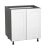 24" Base Cabinet High Double Door Grey White