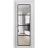 Solid French Door | Lucia 2466 White Silk with Clear Glass and Aluminum Strips | Single Regular Panel Frame Trims Handle | Bathroom Bedroom Sturdy Doors White