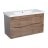Modern Wall-Mounted Bathroom Vanity with Washbasin | Wave Teak Natural Collection | Non-Toxic Fire-Resistant MDF-40" Rosewood