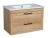 Modern Wall-Mounted Bathroom Vanity with Washbasin | Palm Beach Green Matte Collection | Non-Toxic Fire-Resistant MDF-34" Teak Natural