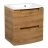 Modern Wall-Mount Bathroom Vanity with Washbasin | Delux Gray Matte Collection | Non-Toxic Fire-Resistant MDF-22,5" Teak Natural
