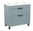 Modern Free Standing Bathroom Vanity with White Washbasin | Trevi Light Green Collection | Non-Toxic Fire-Resistant MDF-34" Green Matte