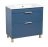 Modern Free Standing Bathroom Vanity with White Washbasin | Trevi Light Green Collection | Non-Toxic Fire-Resistant MDF-34" Blue Matte