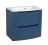 Modern Wall-Mount Bathroom Vanity with Washbasin | Delux White Hight Gloss Collection | Non-Toxic Fire-Resistant MDF-32" Blue Matte