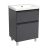 Modern Free standing Bathroom Vanity with Washbasin | Elit Graphite Gloss Collection | Non-Toxic Fire-Resistant MDF-24" Graphite Gloss