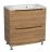 Modern Free Standing Bathroom Vanity with Washbasin | Delux Gray Matte Collection | Non-Toxic Fire-Resistant MDF-22,5" Teak Natural