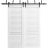 Sliding Closet Barn Bypass Doors 36 x 80 inches | Louver 3388 White Silk | 6.6ft Rails Hardware Set | Wood Solid Louvered Doors White Silk