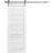 Barn Door 18 x 80 inches | Louver 3388 White Silk | 6.6FT Silver Rail Track Hardware Set | Louvered Interior Doors White Silk