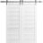 Double Barn Door 36 x 80 inches | Louver 3388 White Silk | 13FT Silver Rail Track Set | Louvered Interior Doors White Silk