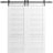 Double Barn Door 36 x 80 inches | Louver 3388 White Silk | 13FT Rail Track Set | Louvered Interior Doors White Silk