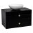 Modern Wall-Mount Bathroom Vanity with Washbasin | Dune Blue Matte Collection | Non-Toxic Fire-Resistant MDF-32" Black Matte