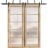 Sliding Closet Barn Bypass Doors | Quadro 4002 Oak with Frosted Glass | Sturdy 6.6ft Rails Hardware Set | Wood Solid Bedroom Wardrobe Doors  Oak