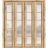 Sliding Closet Double Bi-fold Doors | Quadro 4002 Cognac Oak with Frosted Glass | Sturdy Tracks Moldings Trims Hardware Set | Wood Solid Bedroom Wardrobe Doors  Oak