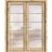 Solid French Double Doors | Quadro 4002 Oak with Frosted Glass | Wood Solid Panel Frame Trims | Closet Bedroom Sturdy Doors  Oak