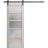 Sturdy Barn Door | Quadro 4002 Cognac Oak with Frosted Glass | 6.6FT Rail Hangers Heavy Hardware Set | Solid Panel Interior Doors Light Grey Oak