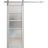 Sturdy Barn Door | Quadro 4002 Black Matte with Frosted Glass | 6.6FT Rail Hangers Heavy Hardware Set | Solid Panel Interior Doors Light Grey Oak