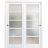 Sliding Closet Bypass Doors | Quadro 4002 Nordic White with Frosted Glass | Sturdy Rails Moldings Trims Hardware Set | Wood Solid Bedroom Wardrobe Doors  White