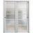 Sliding Closet Bypass Doors | Quadro 4002 Nordic White with Frosted Glass | Sturdy Rails Moldings Trims Hardware Set | Wood Solid Bedroom Wardrobe Doors  Light Grey Oak