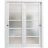 Sliding Closet Bypass Doors | Quadro 4002 Nordic White with Frosted Glass | Sturdy Rails Moldings Trims Hardware Set | Wood Solid Bedroom Wardrobe Doors  Nordic White