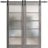Sturdy Double Barn Door | Quadro 4002 Ginger Ash with Frosted Glass | 13FT Rail Hangers Heavy Set | Solid Panel Interior Doors Nebraska Grey
