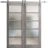 Sturdy Double Barn Door | Quadro 4002 White Silk with Frosted Glass | Silver 13FT Rail Hangers Heavy Set | Solid Panel Interior Doors Nebraska Grey