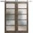Sturdy Double Barn Door | Quadro 4002 White Silk with Frosted Glass | Silver 13FT Rail Hangers Heavy Set | Solid Panel Interior Doors Cognac Oak