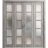 Sliding Closet Double Bi-fold Doors | Quadro 4002 Cognac Oak with Frosted Glass | Sturdy Tracks Moldings Trims Hardware Set | Wood Solid Bedroom Wardrobe Doors  Nebraska Grey