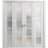 Sliding Closet Double Bi-fold Doors | Quadro 4002 Cognac Oak with Frosted Glass | Sturdy Tracks Moldings Trims Hardware Set | Wood Solid Bedroom Wardrobe Doors  Light Grey Oak