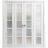 Sliding Closet Double Bi-fold Doors | Quadro 4002 Cognac Oak with Frosted Glass | Sturdy Tracks Moldings Trims Hardware Set | Wood Solid Bedroom Wardrobe Doors  Nordic White