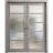 Sliding French Double Pocket Doors | Quadro 4002 Ginger Ash with Frosted Glass | Kit Trims Rail Hardware | Solid Wood Interior Bedroom Sturdy Doors Nebraska Grey