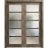 Sliding French Double Pocket Doors | Quadro 4002 Ginger Ash with Frosted Glass | Kit Trims Rail Hardware | Solid Wood Interior Bedroom Sturdy Doors Cognac Oak