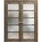 Solid French Double Doors | Quadro 4002 Oak with Frosted Glass | Wood Solid Panel Frame Trims | Closet Bedroom Sturdy Doors  Cognac Oak