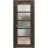 Solid French Door | Quadro 4002 Chocolate Ash with Frosted Glass | Single Regular Panel Frame Trims Handle | Bathroom Bedroom Sturdy Doors  Cognac Oak