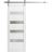 Sturdy Barn Door | Quadro 4113 Ginger Ash with Frosted Glass | Silver 6.6FT Rail Hangers Heavy Hardware Set | Solid Panel Interior Doors White