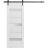 Sliding Barn Door with Hardware | Quadro 4055 White Silk with Frosted Glass | 6.6FT Rail Hangers Sturdy Set | Lite Wooden Solid Panel Interior Doors White