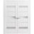 French Double Panel Lite Doors with Hardware | Quadro 4055 White Silk with Frosted Glass | Panel Frame Trims | Bathroom Bedroom Interior Sturdy Door White