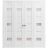 Sliding Closet Double Bi-fold Doors | Quadro 4055 White Silk with Frosted Glass | Sturdy Tracks Moldings Trims Hardware Set | Wood Solid Bedroom Wardrobe Doors  White