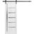 Sturdy Barn Door | Quadro 4088 White Silk with Frosted Glass | 6.6FT Rail Hangers Heavy Hardware Set | Solid Panel Interior Doors White