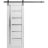 Sturdy Barn Door | Quadro 4088 White Silk with Frosted Glass | 6.6FT Rail Hangers Heavy Hardware Set | Solid Panel Interior Doors Nordic White