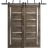 Sliding Closet Barn Bypass Doors | Quadro 4088 Cognac Oak with Frosted Glass | Sturdy 6.6ft Rails Hardware Set | Wood Solid Bedroom Wardrobe Doors  Cognac Oak